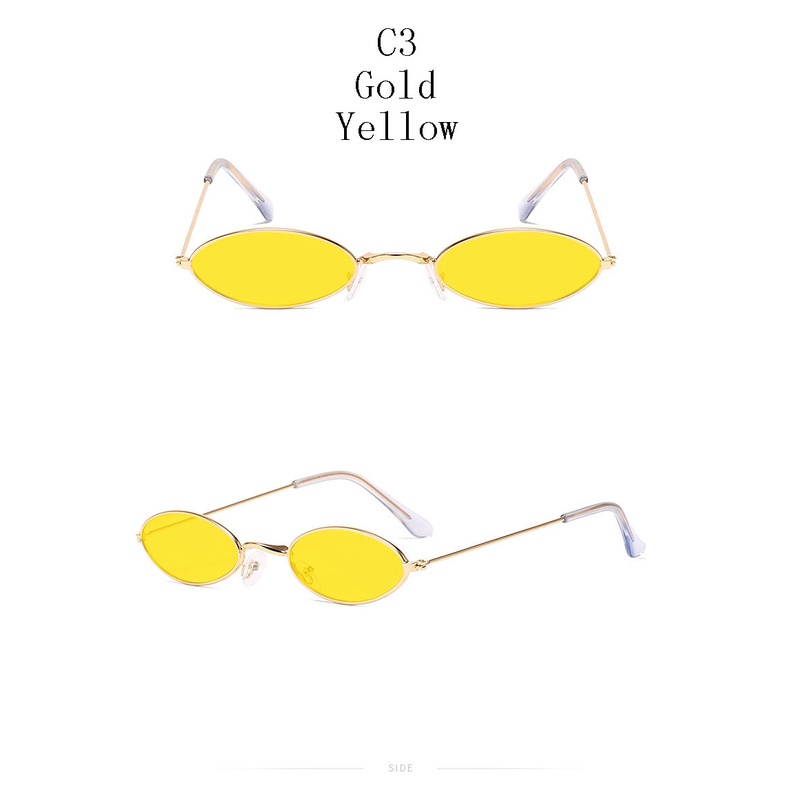 Kính Mát Gọng Oval Kim Loại Chống Tia UV400 Thời Trang Cho Nữ