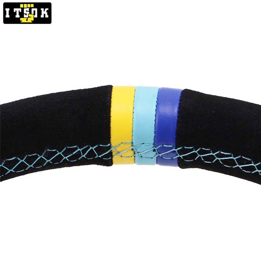 Vô Lăng Xe Hơi 14inch JDM 350mm Bằng Da Lộn Chất Lượng Cao