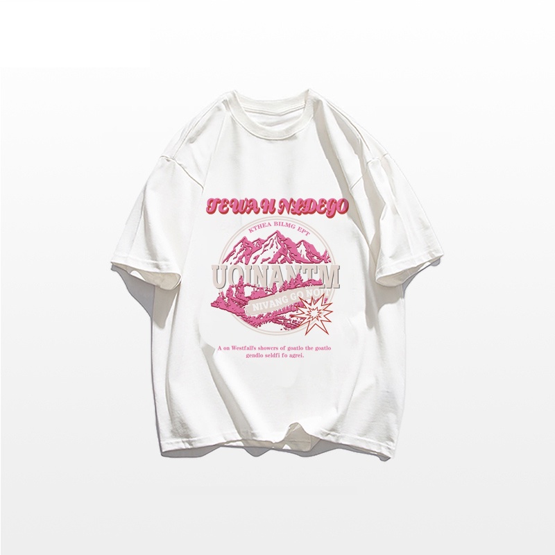 NRVP Áo Thun 100% Cotton Tay Ngắn Dáng Rộng In Họa Tiết Phong Cách Hàn Quốc Thời Trang Cho Nữ