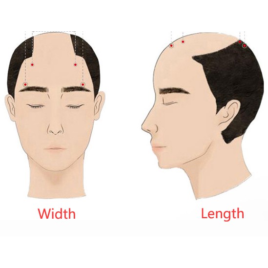 Tóc Giả Ngắn Màu Nâu Tự Nhiên 100% Tóc Mái Ngang Cho Nam Giới