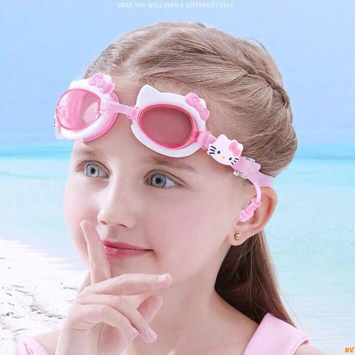 Kính Bơi Chống Thấm Nước / Sương Mù Họa Tiết Hello Kitty Dễ Thương Cho Bé Gái