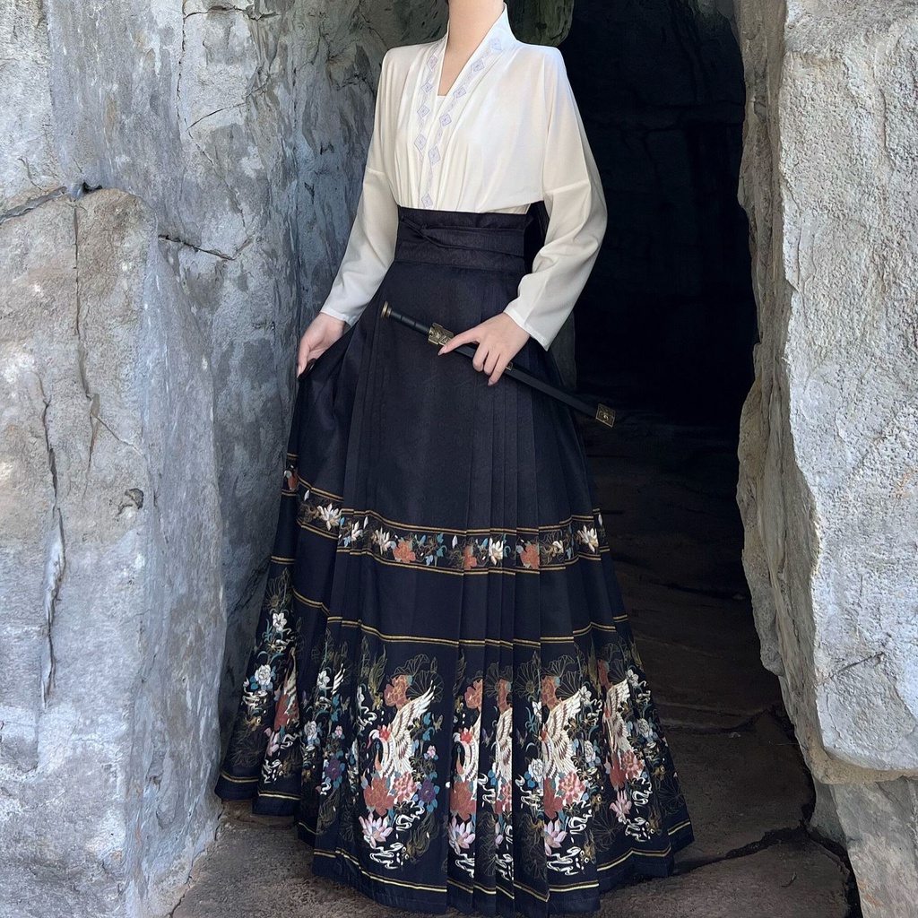 Caihongxuan Váy Hán Phục Cách Tân In Hình Đám Mây Và Mặt Ngựa Phong Cách Trung Hoa Hàng Ngày Cách Tân Hàng Mới Chính Hãng Ming huai sys6.23