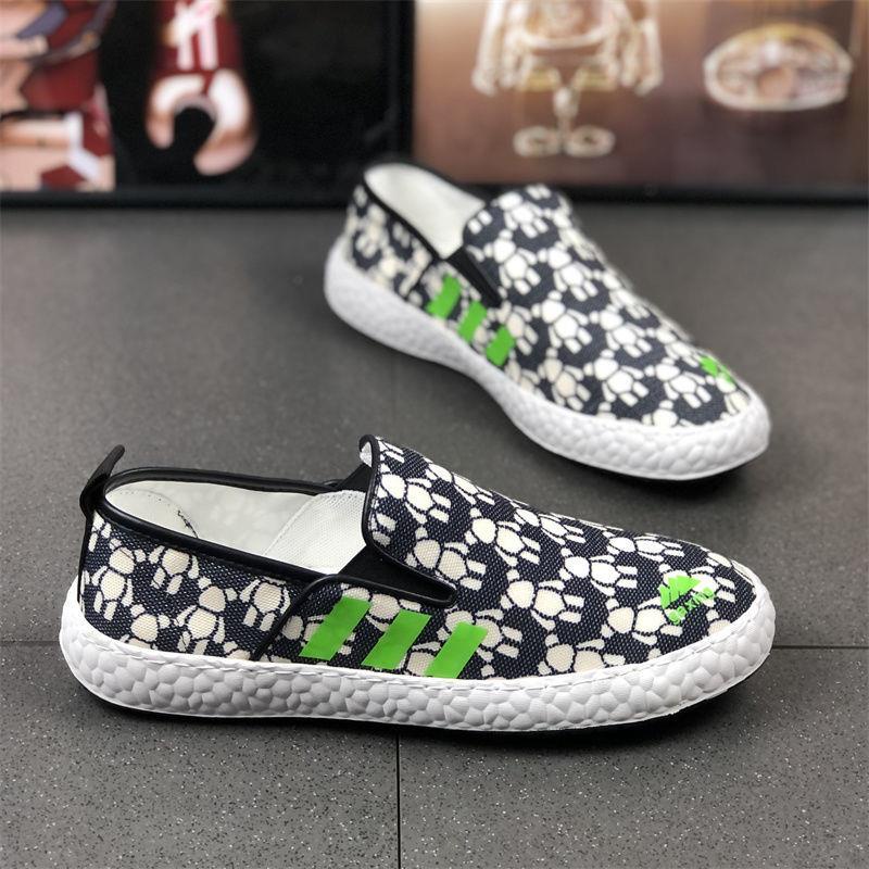 Giày nữ mùa thu all-match new slip-on net red trend low-top in gấu vải thoáng khí giản dị doudou