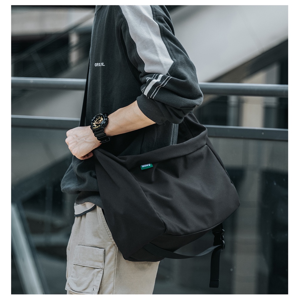 MOYYI Túi Đeo Vai Vải Canvas Cỡ Lớn Phong Cách Hip hop Thời Trang Cho Nam Và Nữ