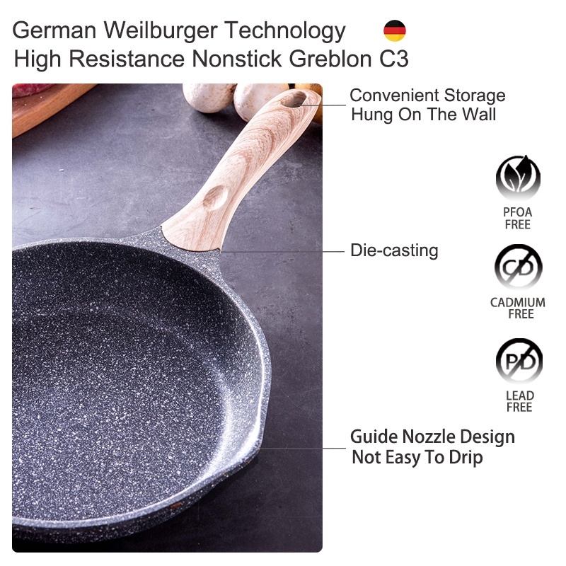 Chảo Chiên Trứng Chống Dính Kawali 20 / 24 / 28 / 32Cm