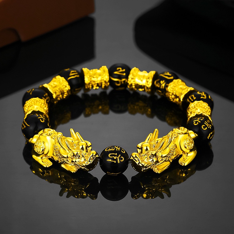 Vòng Tay Chuỗi Hạt Đá Obsidian Thời Trang Cho Cặp Đôi