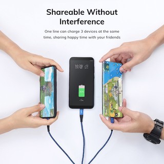 [Giao hàng nhanh] Cáp sạc nhanh USB 3 trong 1 bện cho cáp dữ liệu dây sạc điện thoại Micro USB / Type C
