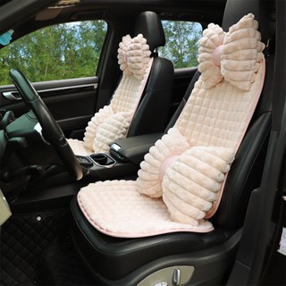 Phụ kiện gối tựa đầu đệm thắt lưng xe ô tô chất liệu lông thỏ thời trang mùa đông ấm áp