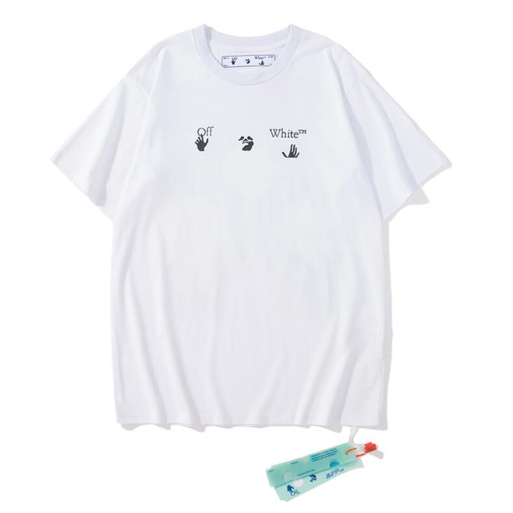 Áo Thun off-white Tay Ngắn Chất Liệu cotton Cao Cấp Họa Tiết In Thời Trang Dành Cho Cả Nam