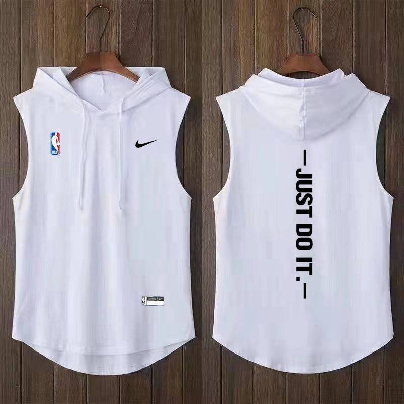 Bộ Quần Áo Thể Thao Bóng Rổ Sát Nách Có Mũ Trùm Co Giãn Tốt Thời Trang Mùa Hè Năng Động