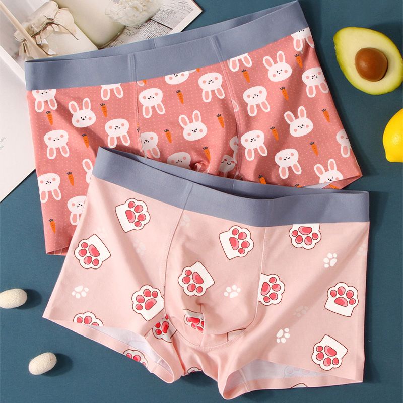 Quần Lót Boxer Vải Lụa Lạnh In Hoạt Hình Mèo Đáng Yêu 3 Kiểu Lựa Chọn Dành Cho Nam L-5Xl