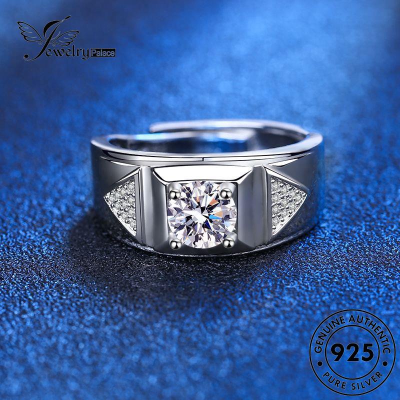 Jewellrypalace Nam Nguyên Bản Moissanite 925 Nhẫn Kim Cương Bạc Độc Đoán R1159