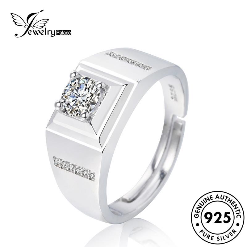 Jewellrypalace Moissanite Thời Trang Nam Nhẫn Bạc Nguyên Bản Vàng Kim Cương 925 R1428