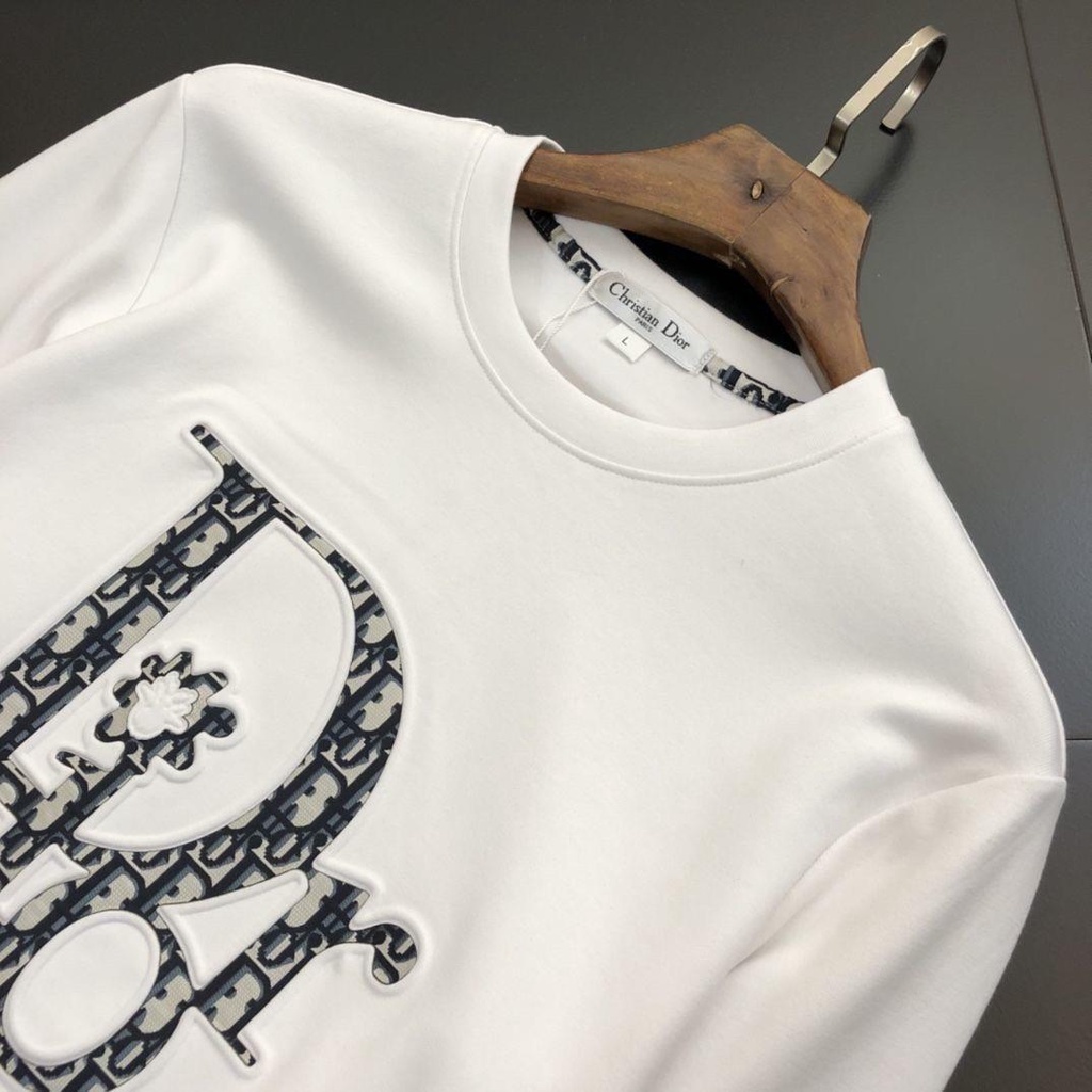 Dior Áo sweater Cổ Tròn Dáng Rộng Thêu Họa Tiết Thời Trang Thu Đông 2023 Cho Nam Và Nữ