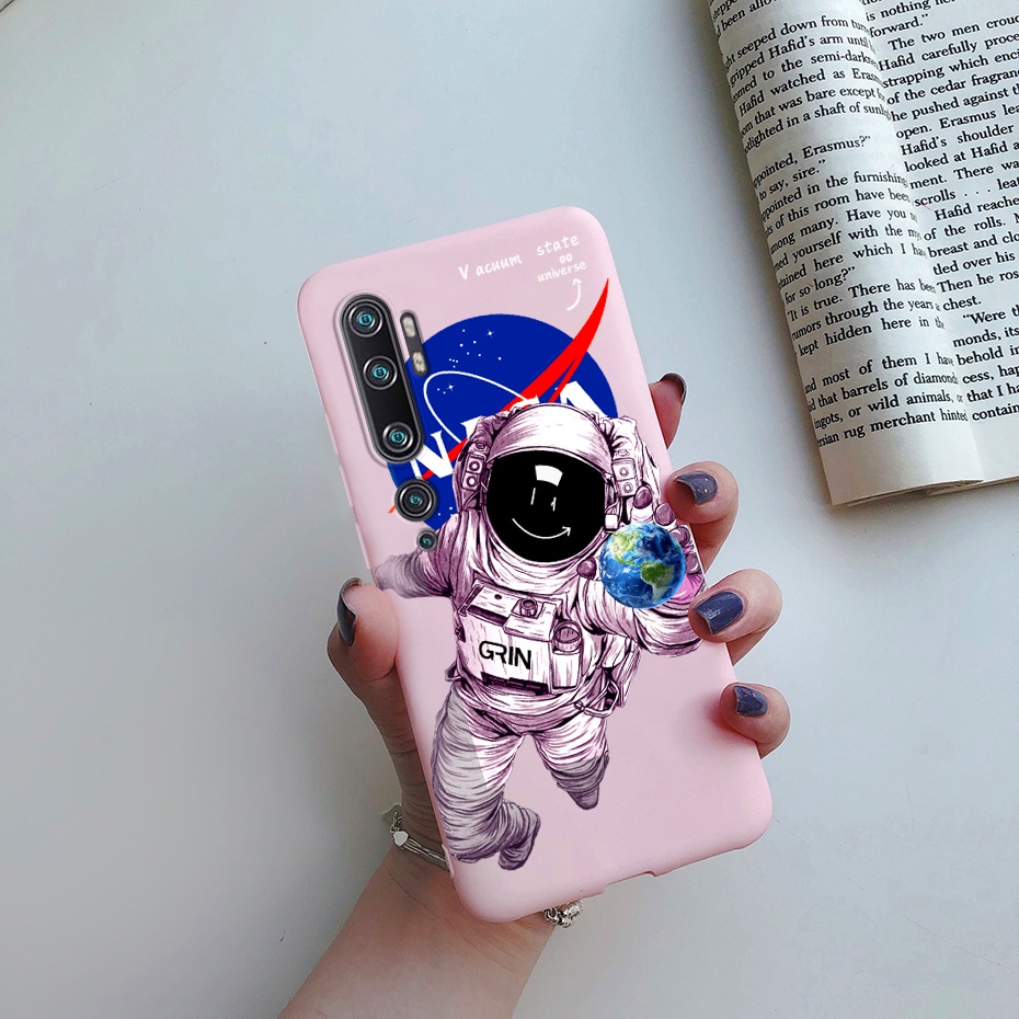 Ốp Điện Thoại Mềm Bo Viền Họa Tiết Đá Hoa Cương / Phi Hành Gia Màu Đen Cho Xiaomi  Note 10 Pro Mi CC9