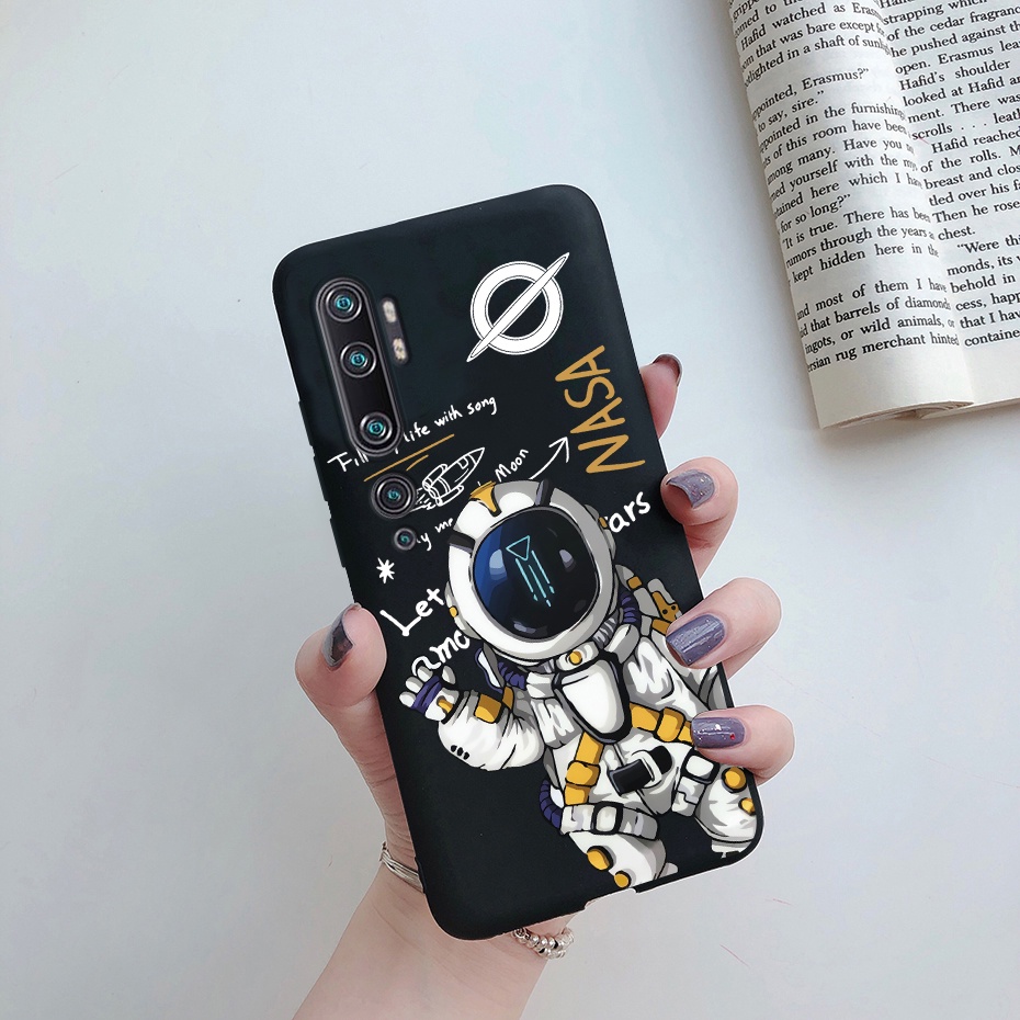 Ốp Điện Thoại Mềm Bo Viền Họa Tiết Đá Hoa Cương / Phi Hành Gia Màu Đen Cho Xiaomi  Note 10 Pro Mi CC9