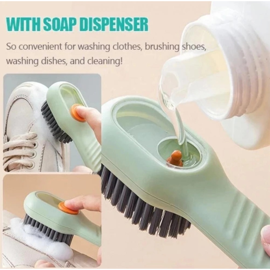 Bàn Chải Chà Giày Lông Mềm Cán Dài Đa Năng Popkozzi