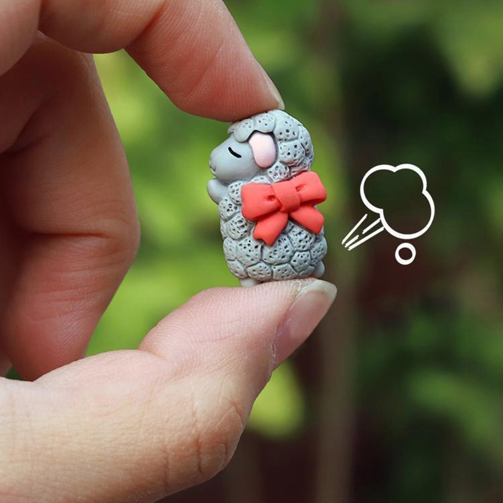 Bộ 6 Đồ trang trí Động Vật Đang Ngủ Mini Bằng Nhựa Resin Dễ Thương Trang Trí Xe Hơi/Xe Máy