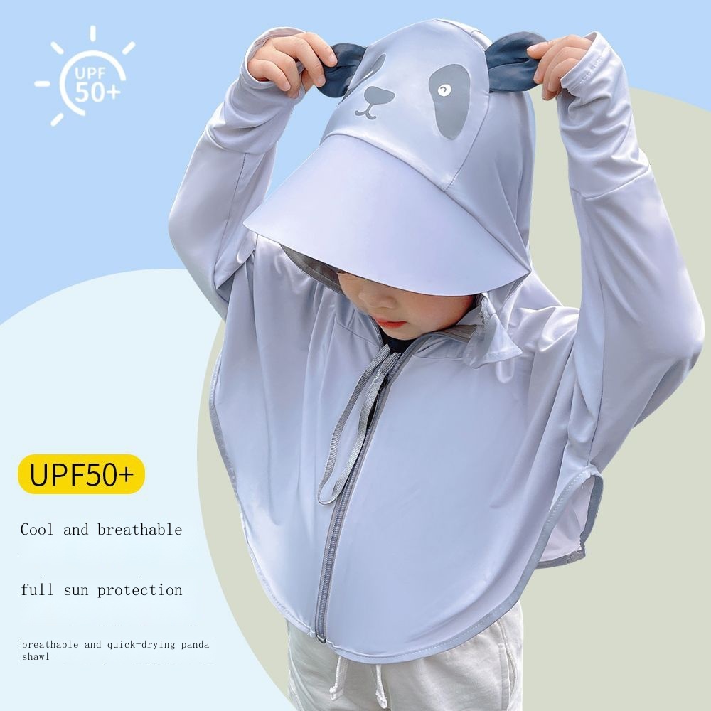 Áo Khoác Chống Nắng Bằng Lụa Lạnh Mỏng Thoáng Khí Có Mũ Trùm Vành Chống Tia Uv Thời Trang Mùa Hè 2023 Dành Cho Bé Trai