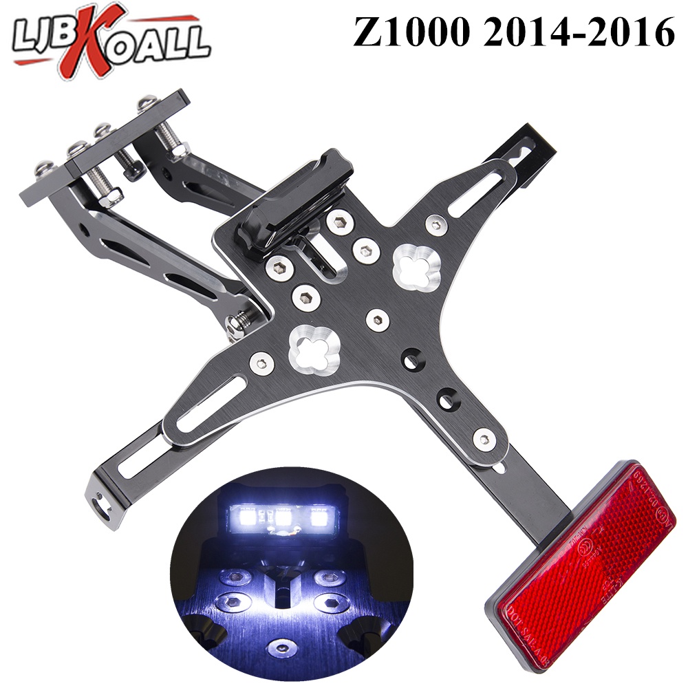 FENDER Giá Đỡ Biển Số Xe Có Đèn LED Cho Kawasaki Z1000 2014 2015 2016