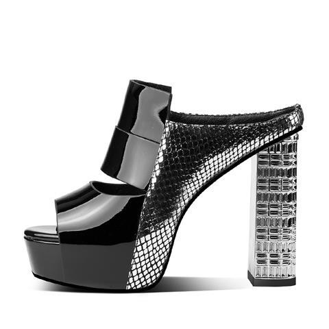 Dép Cao Gót Da Bóng Chống Nước Thời Trang Mùa Hè 2023 Dành Cho Nữ