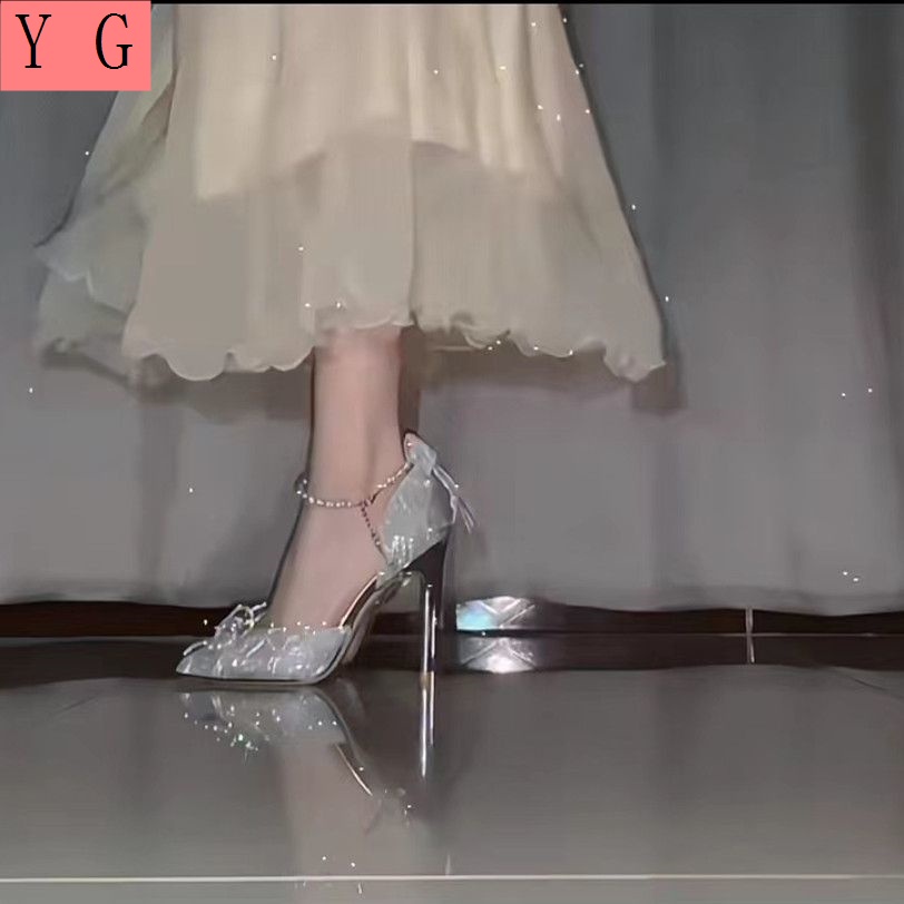 Giày Cao Gót Đính Nơ Thời Trang Mùa Hè Mới 2023 Cho Nữ