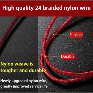 [Giao hàng nhanh] Cáp sạc nhanh USB 3 trong 1 bện cho cáp dữ liệu dây sạc điện thoại Micro USB / Type C