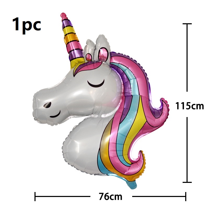 Bộ 6 Bong Bóng Bơm Hơi 32 inch Họa Tiết Kỳ Lân Xinh Xắn Dùng Để Trang Trí Tiệc Sinh Nhật