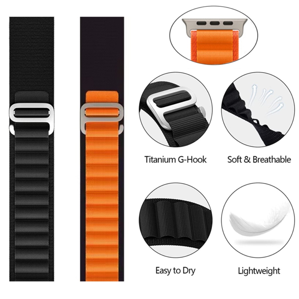 Dây Đeo Đồng Hồ Bằng Nylon 49mm 44mm 40mm 45mm 41mm 42mm 38mm Ultra 8 7 6 5 4 3 se