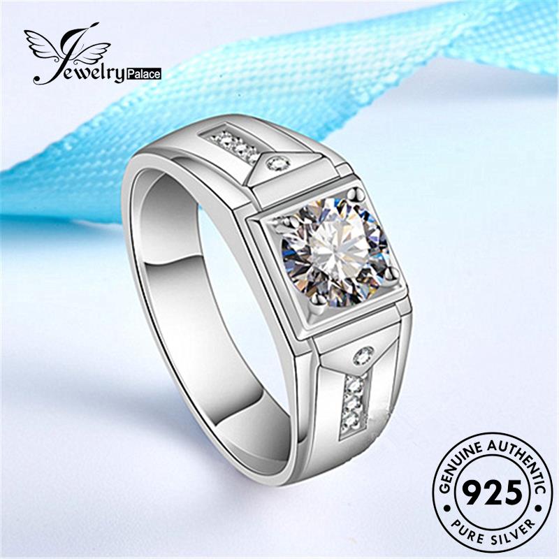 Jewellrypalace Moissanite Kim Cương Nguyên Bản Bạc 925 Nam Nhẫn Thời Trang R396