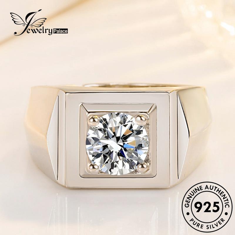 Jewellrypalace Bạc 925 Cổ Điển Nam Nhẫn Kim Cương Nguyên Bản Moissanite R604