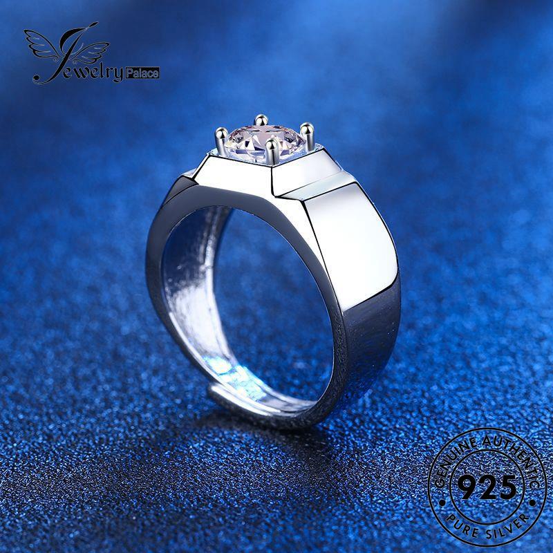 Nhẫn ZEWELLRYPALACE 925 Moissanite Bạc Nam Nguyên Bản Độc Đoán Kim Cương R1140