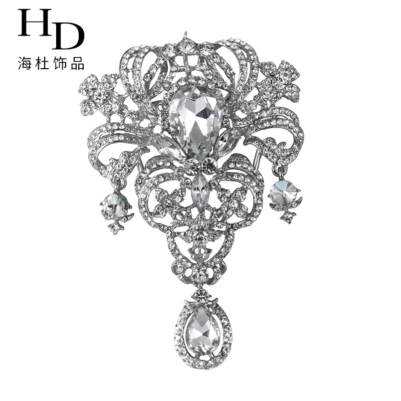 Ghim Cài Áo Hình Vương Miện Đính Đá Sang Trọng Cho Nữ