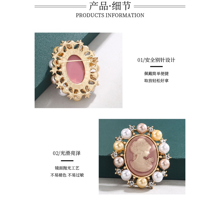 Ghim Cài Áo Đính Ngọc Trai Nhân Tạo Phong Cách Retro Thời Trang Cao Cấp Mới Cho Nữ