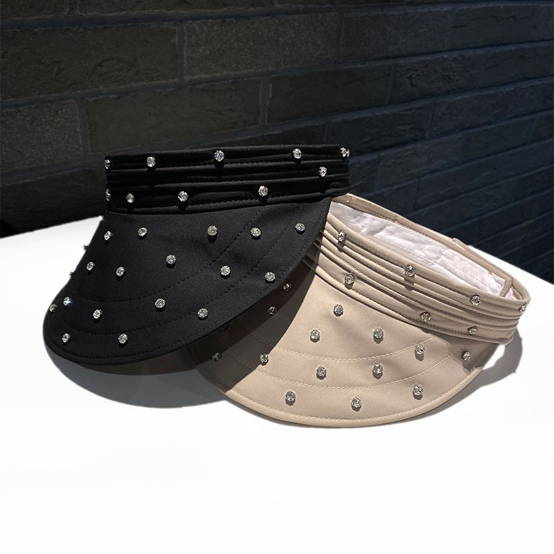 Mũ Lưỡi Trai Nửa Đầu Chống Nắng Tia Cực Tím Đính Đá Phong Cách Thể Thao Đường Phố Mùa Hè Cho Nữ