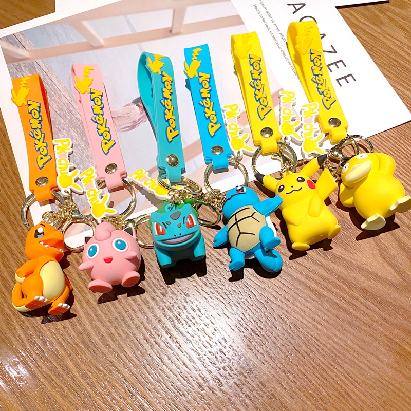 Móc Khóa Bằng PVC Hình Nhân Vật Hoạt Hình Pokemon Charizard Bulbasaur Squirtle