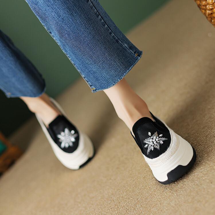 Giày Lười Bằng Da Thật Đế Dày Phối Lưới Thoáng Khí Thời Trang Mùa Hè Cho Nữ