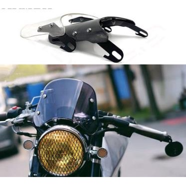 5-7 inch Xe máy Vintage Cafe Racing Đèn pha Kính chắn gió Dụng cụ che nắng cho Honda Yamaha XJR 1300 Suzuki GSX 140