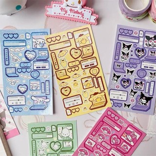 Miếng Dán Trang Trí Sổ Tay Hình Cún Melody Kuromi Dễ Thương diy