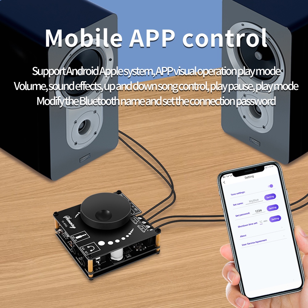 Bộ Khuếch Đại Âm Thanh Bluetooth 5.1 YS-Ap50L 0-0 Ap50L 50wx2 12v 24v