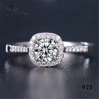 Jewellrypalace Nhẫn Kim Cương Nữ Vuông Nguyên Bản Bạc 925 Moissanite Thời Trang R1418