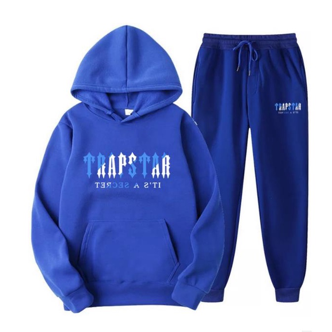 Trapstar Set Đồ Thể Thao Hai Mảnh Áo Hoodie Dáng Rộng In Chữ Phong Cách Mới Cho Nam Và Nữ