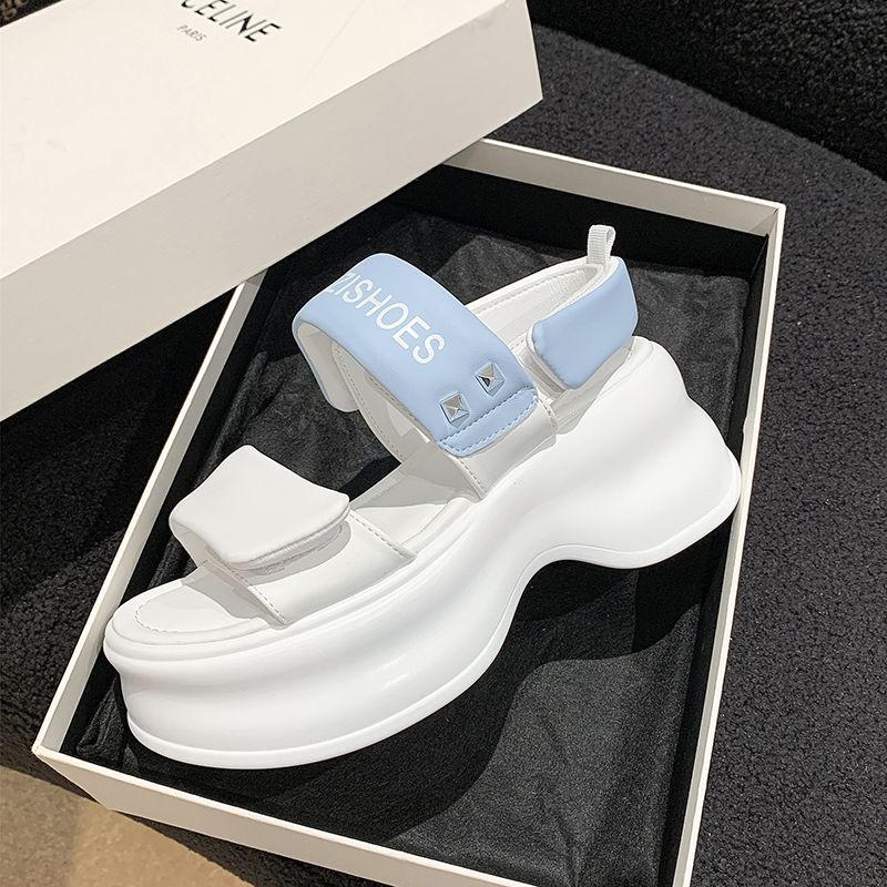 Xăng đan Thể Thao Đế Dày 7cm Phong Cách Châu Âu Thời Trang Mùa Hè 2023 Mới Cho Nữ