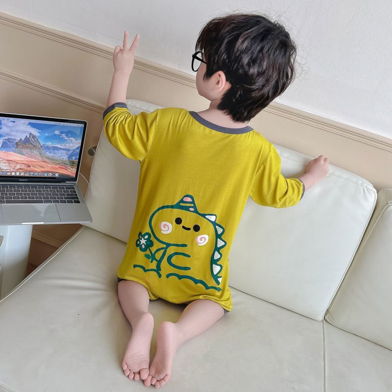 Đầm Ngủ Lụa Mỏng Một Mảnh Phong Cách Mùa Hè Chất Lượng Cao Phong Cách Mới Cho Bé Trai Và Bé Gái