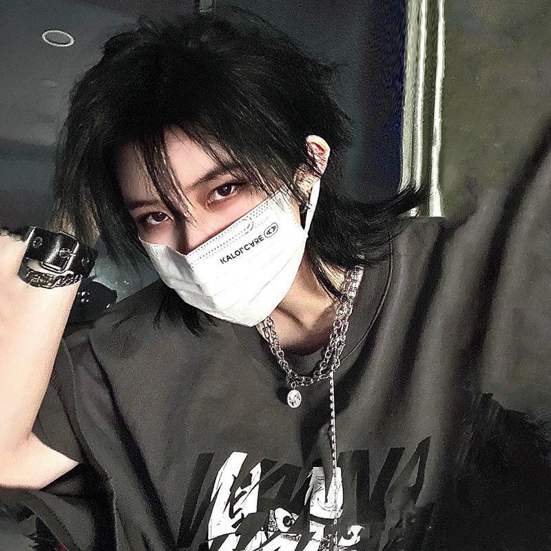 Tóc Giả Ngắn Thẳng Tự Nhiên Bằng Lông Sói Đuôi Ngắn Phong Cách Hàn Quốc Cho Nam