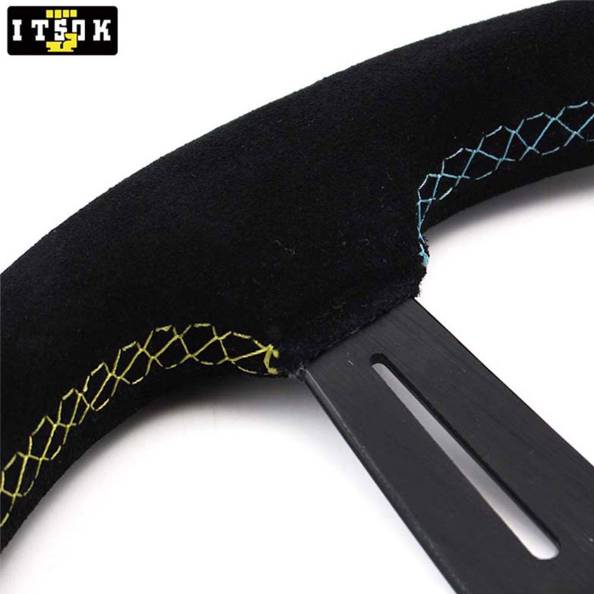 Vô Lăng Xe Hơi 14inch JDM 350mm Bằng Da Lộn Chất Lượng Cao