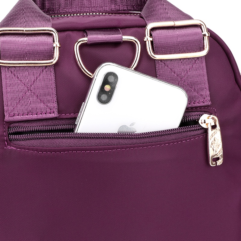 Túi Đeo Chéo/Ba Lô Phong Cách Sử Dụng Kép Màu Trơn Đơn Giản Nhiều Ngăn Dây Kéo Mượt Mà