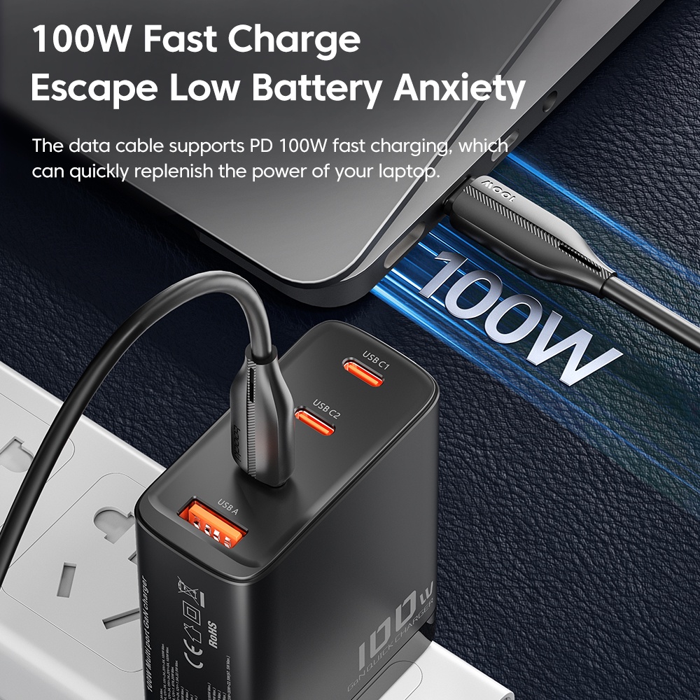 Dây Cáp Sạc Nhanh 100W USB C Sang C PD3.0 480Mbps Cho Xiaomi Samsung