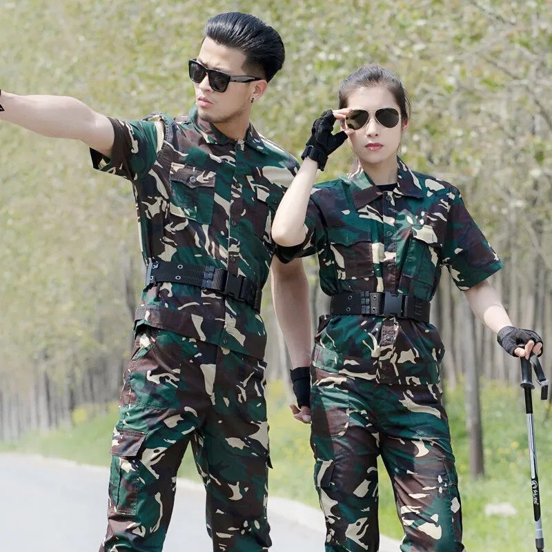 Bộ quần áo ngụy trang 160-190 quần áo huấn luyện đặc biệt dành cho người hâm mộ quân đội kiểu mỏng thoáng khí và chịu mài mòn cho nam giới