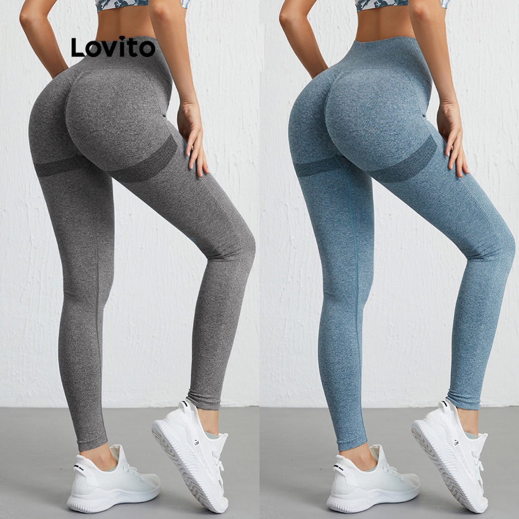 Quần legging thể thao Lovito không đường may nhanh khô thoải mái L09020